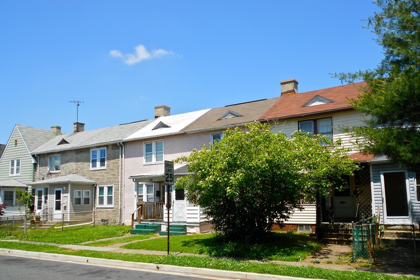 Historic row houses in Dundalk, Maryland